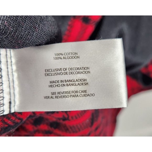 Woolrich Men's Sz. L Black & Red Plaid Flannel Button Up Shirt - Picture 5 of 6